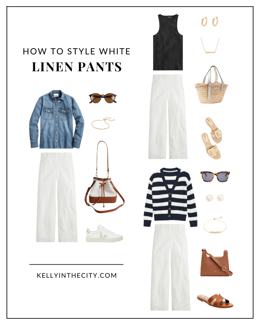 Picture of: How to Style White Linen Pants – Kelly in the City