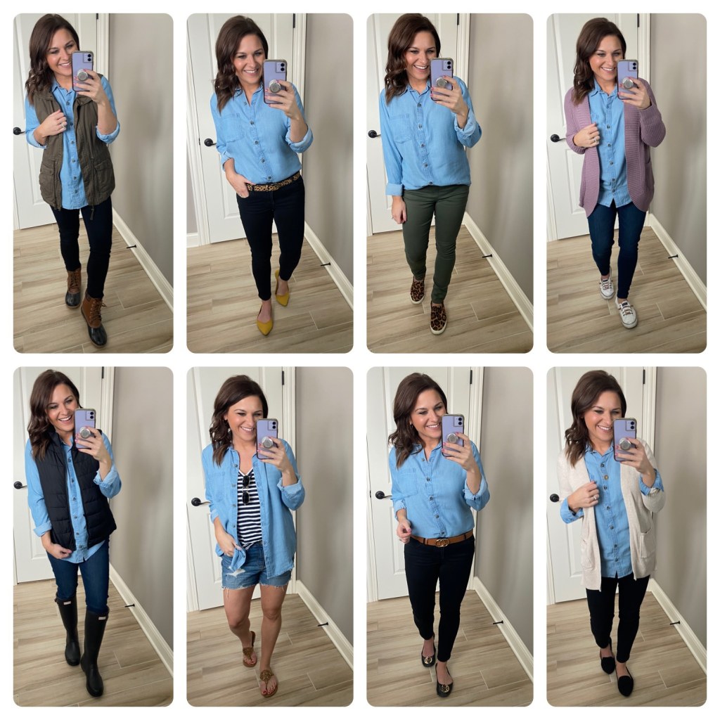 Picture of: How to Wear a Chambray Shirt – Teaching in Heels